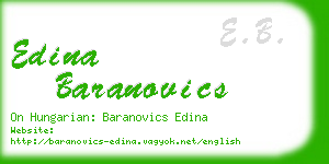 edina baranovics business card